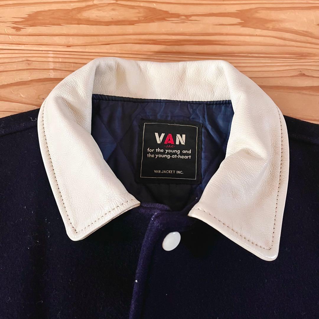 VAN JAC スタジャン ネイビー ヴァンジャケット 古着 L - メルカリ