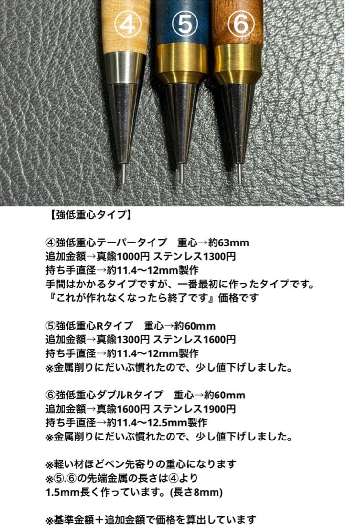 220マーブルウッド木製シャーペン 強低重心ダブルRタイプ ステンレス