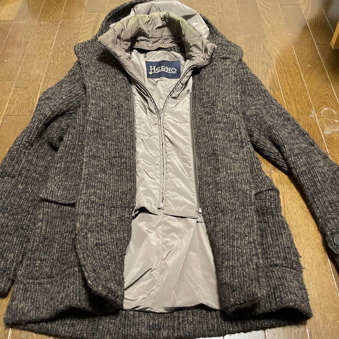 HERNO ダッフルニットコート 中綿 48 ヘルノ L - メルカリ