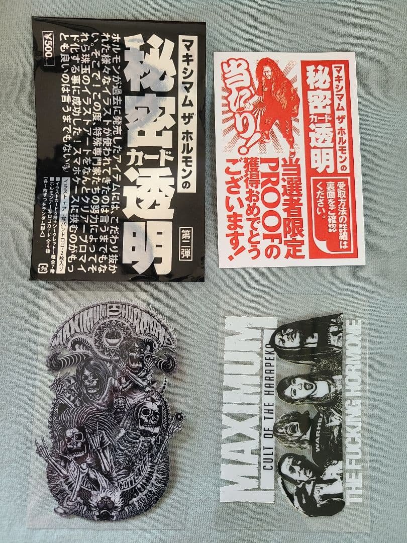 マキシマムザホルモン 秘密カード透明 第二弾 当たり PROOF 未使用