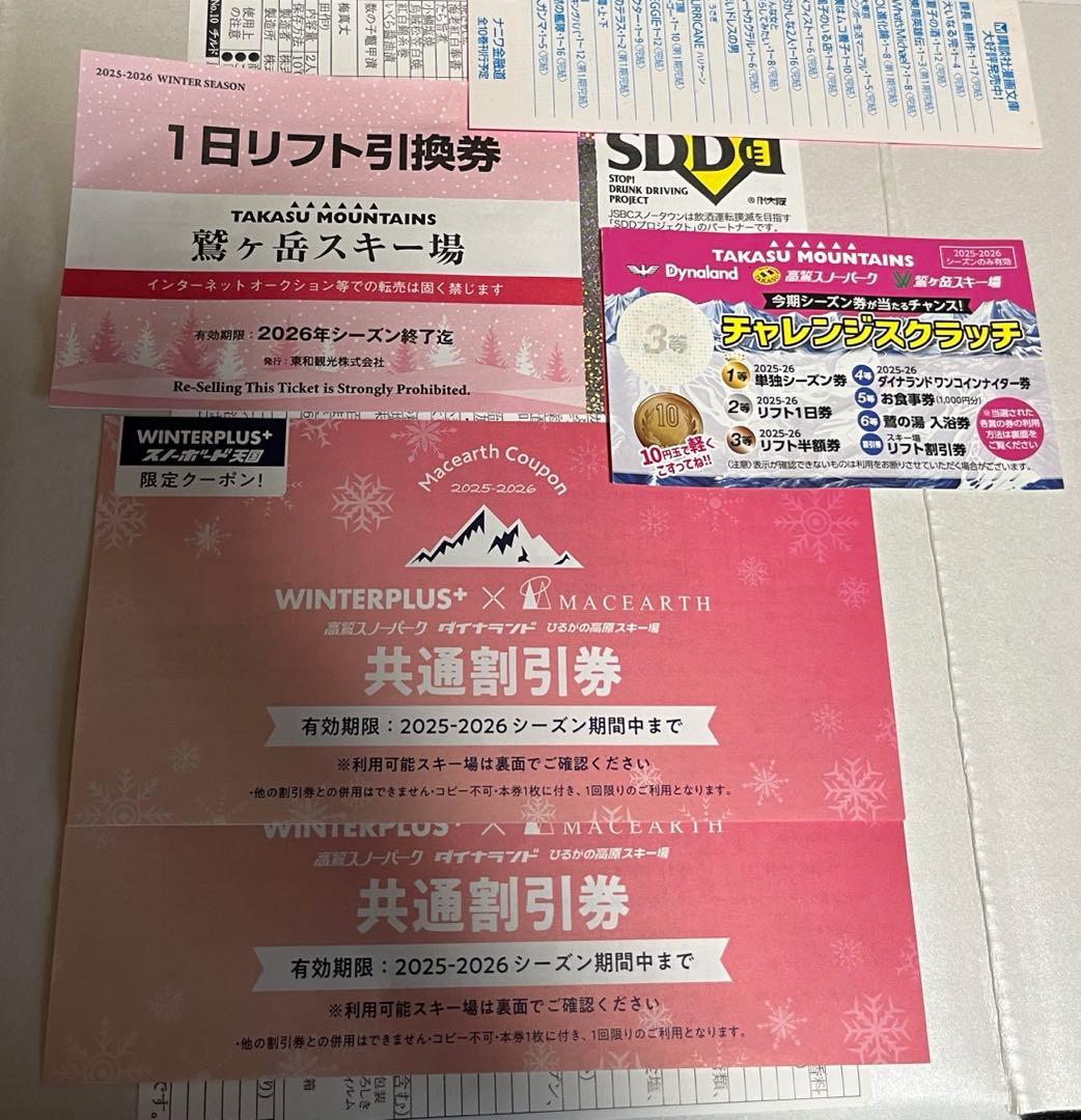 鷲ヶ岳 一日券+高鷲マウンテン半額券 - メルカリ