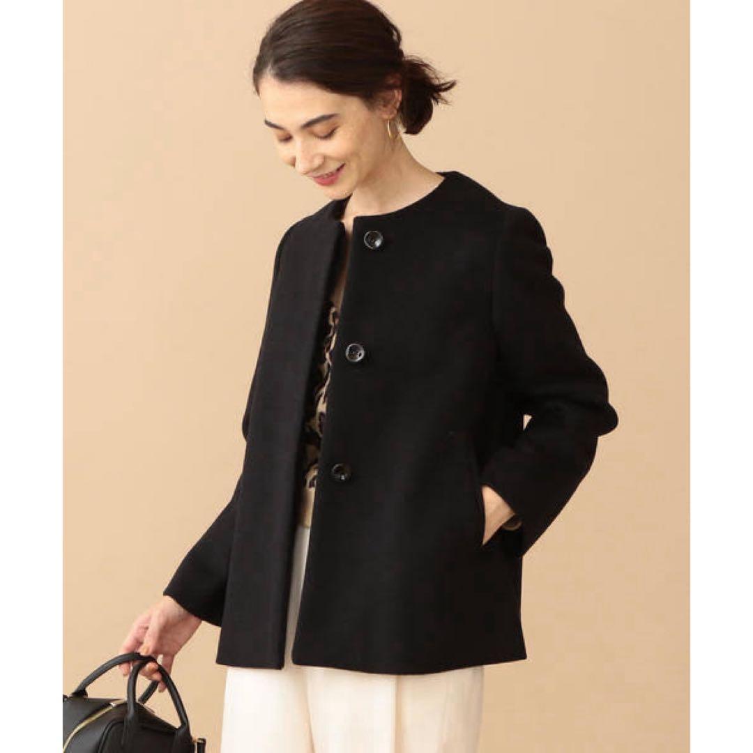 beauty&youth フレアノーカラーコート ブラック - メルカリ