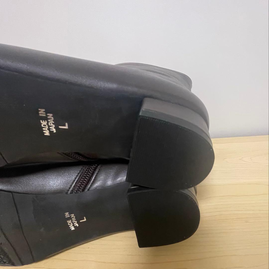 L(24〜24.5cm) RAKUNA ショートブーツ 整体 ダークブラウン