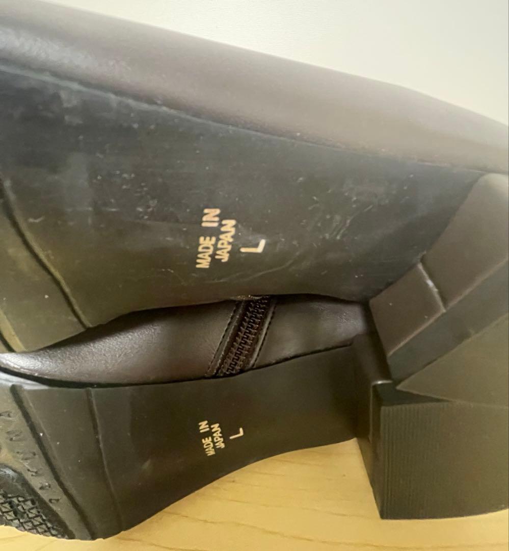 L(24〜24.5cm) RAKUNA ショートブーツ 整体 ダークブラウン