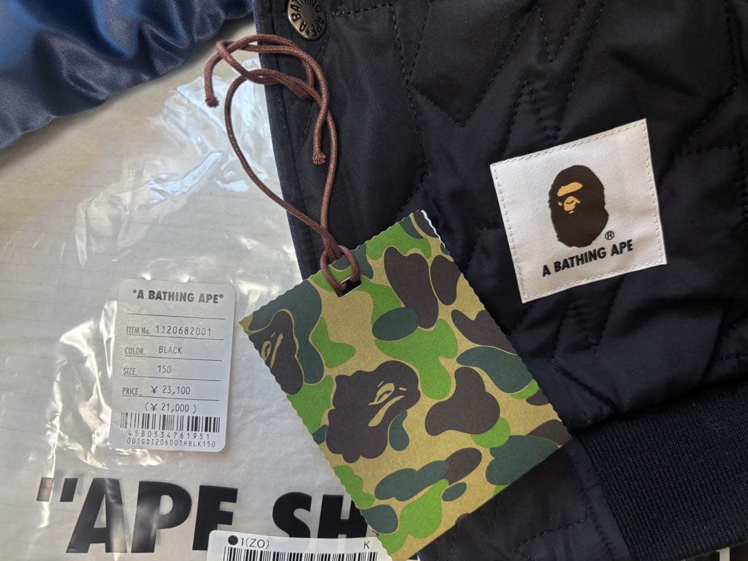 A BATHING APE リバーシブルブルゾン 黒紺BAPE KIDS 150