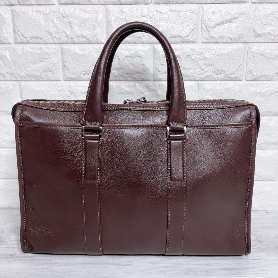 土屋鞄 プロータ ビジネスバッグ レザー シボ革 ブラウン 茶 ブリーフ