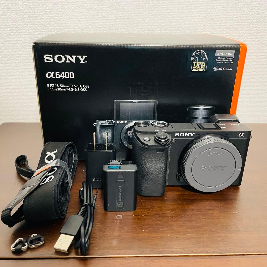 美品】α6400本体（シャッター回数770回）＋35mm単焦点レンズ＋三脚等