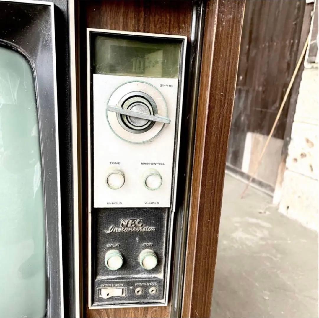 ○【昭和レトロ】NECブラウン管 希少 テレビ 木材 アンティーク