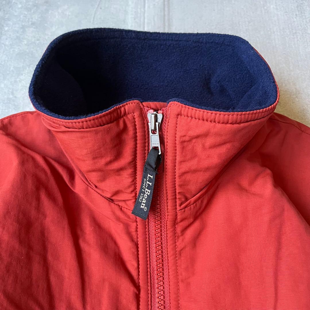 90s L.L.Bean ウォームアップジャケット 裏フリース オレンジ S