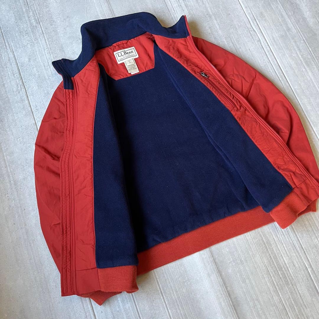 90s L.L.Bean ウォームアップジャケット 裏フリース オレンジ S