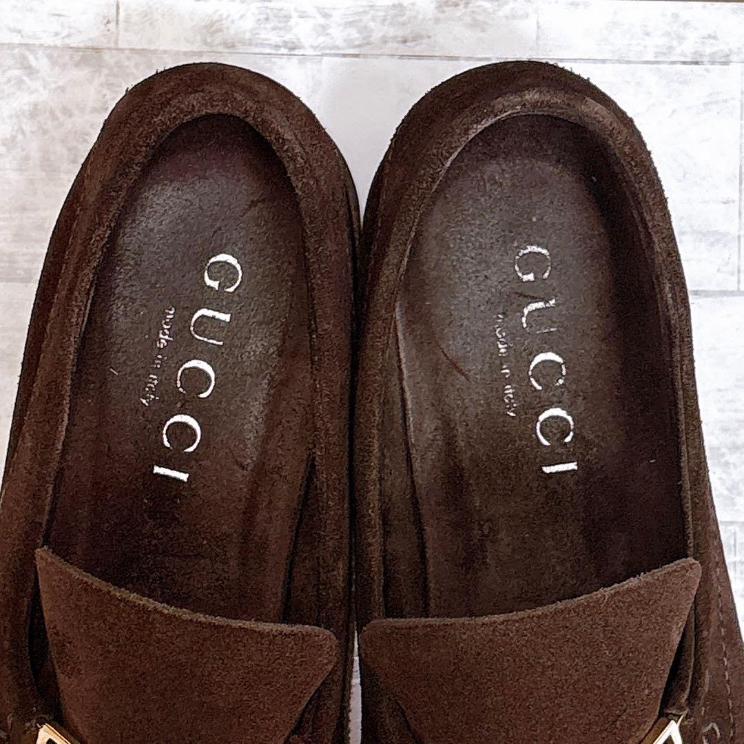 美品✨GUCCI ビットローファー スエード ゴールド金具 26.5cm 茶