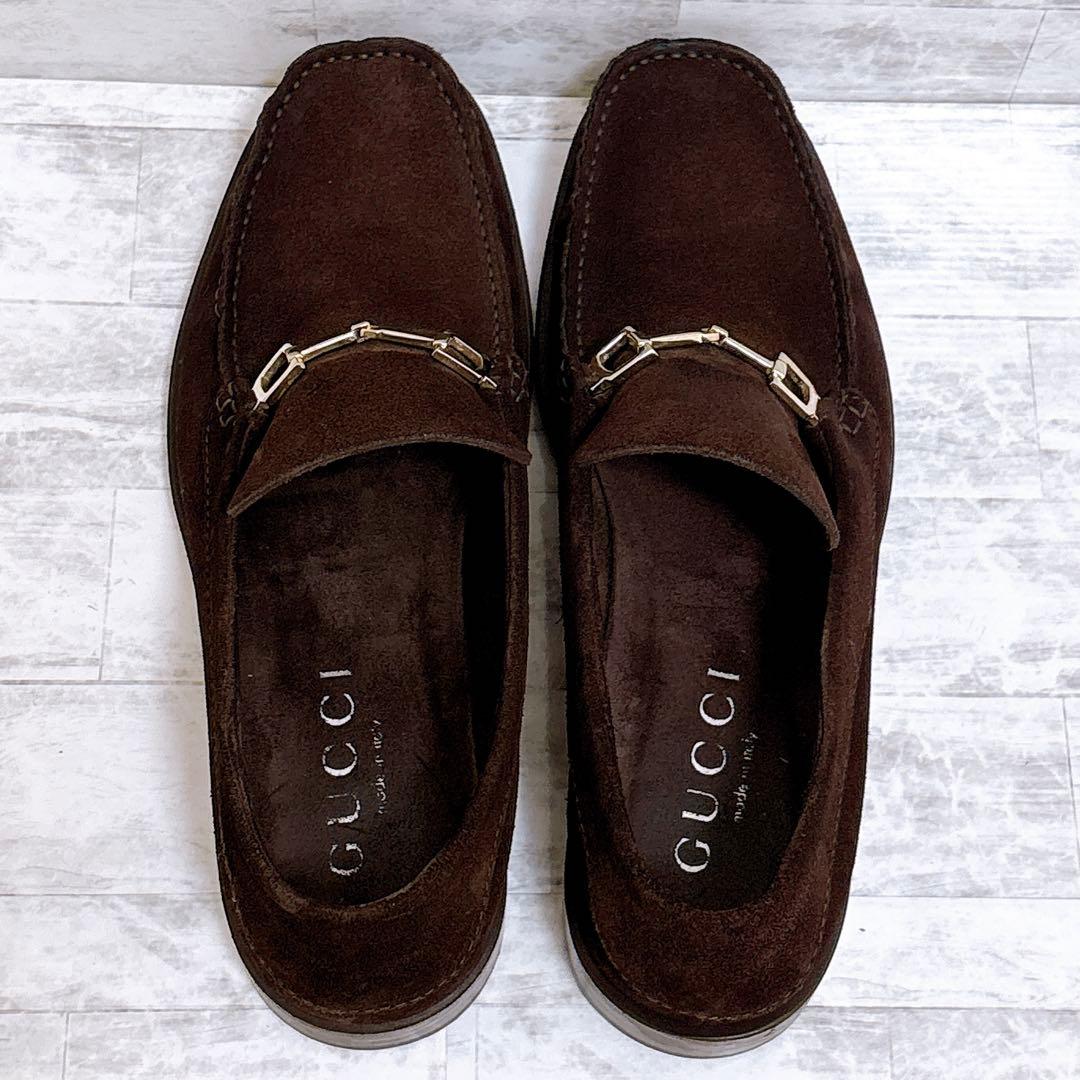 美品✨GUCCI ビットローファー スエード ゴールド金具 26.5cm 茶