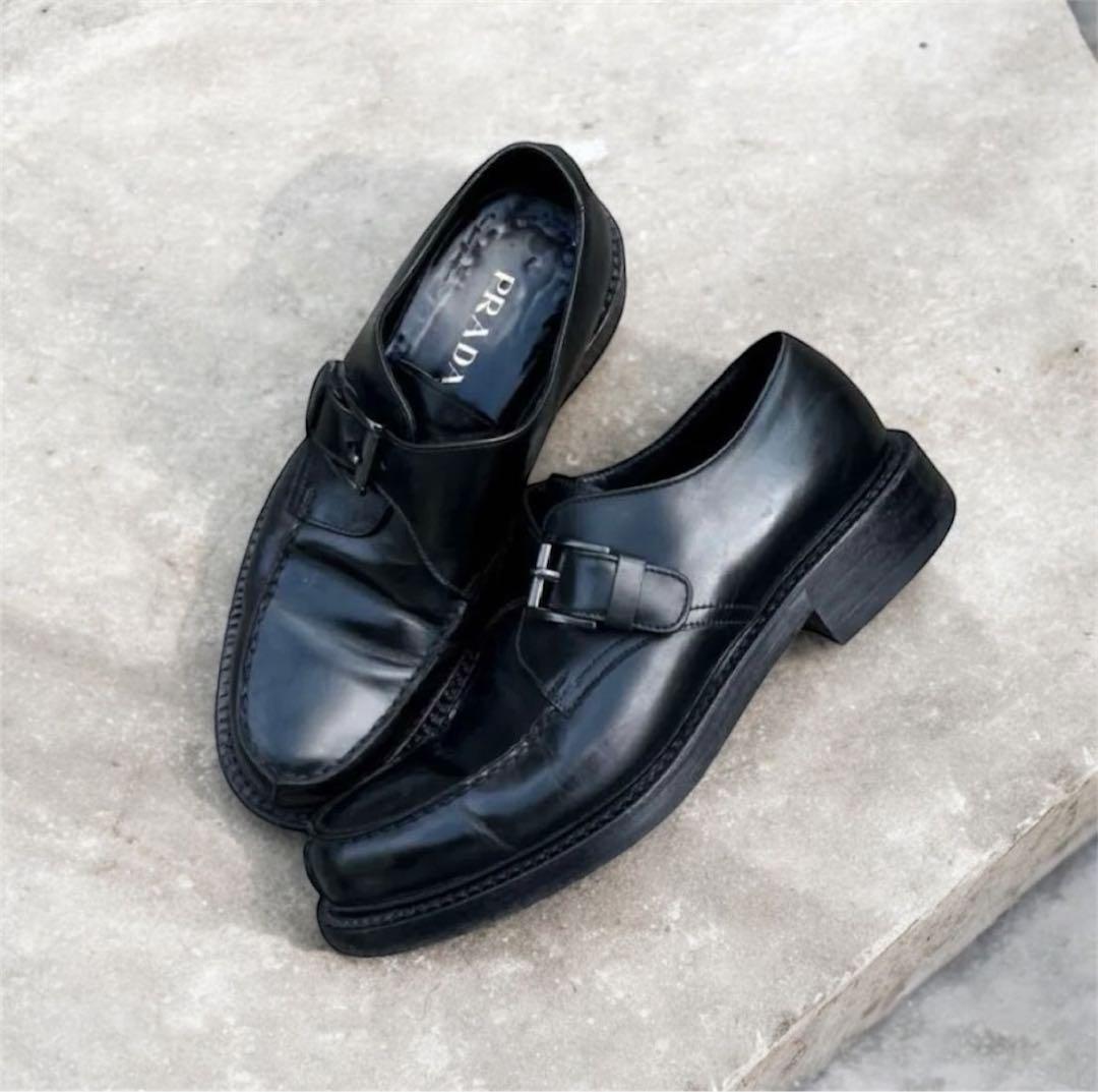 prada archive leather belt shoes