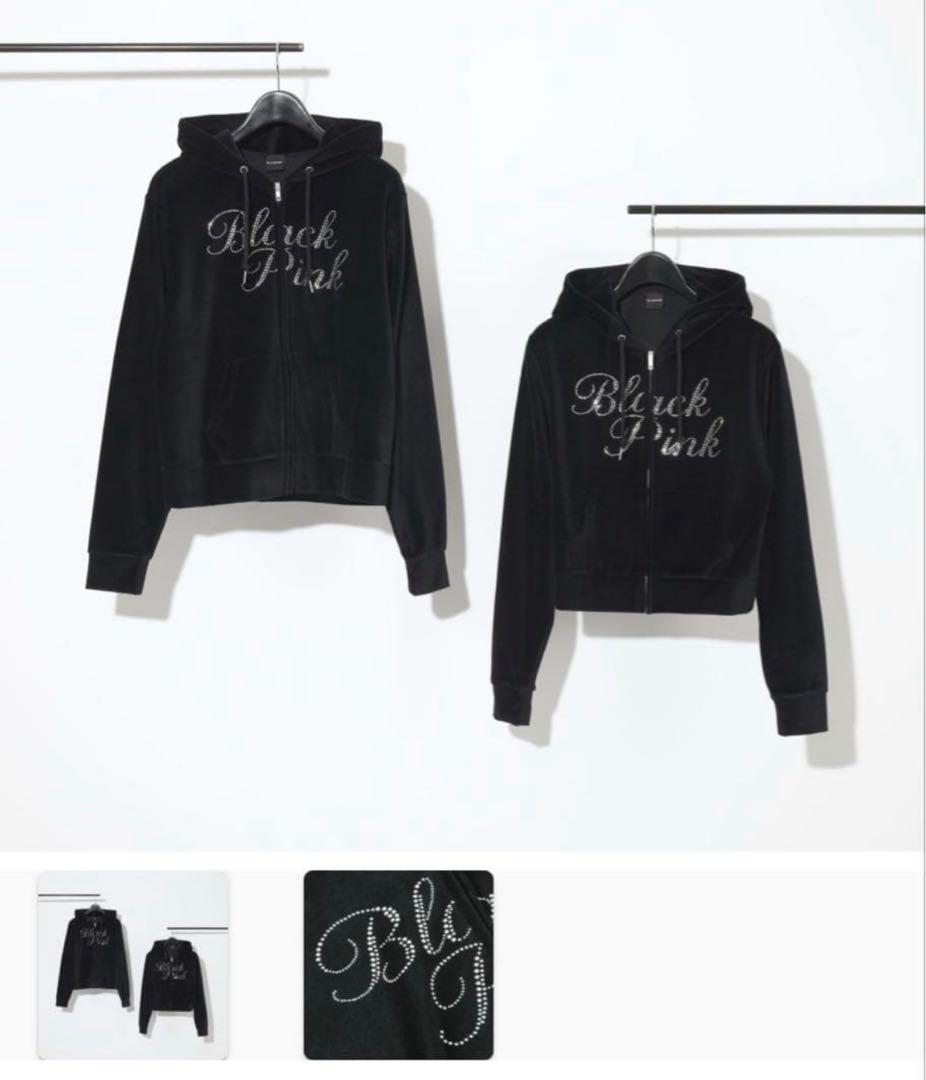 会場限定カラー】BLACKPINKベロアジップアップフーディー (ブラック