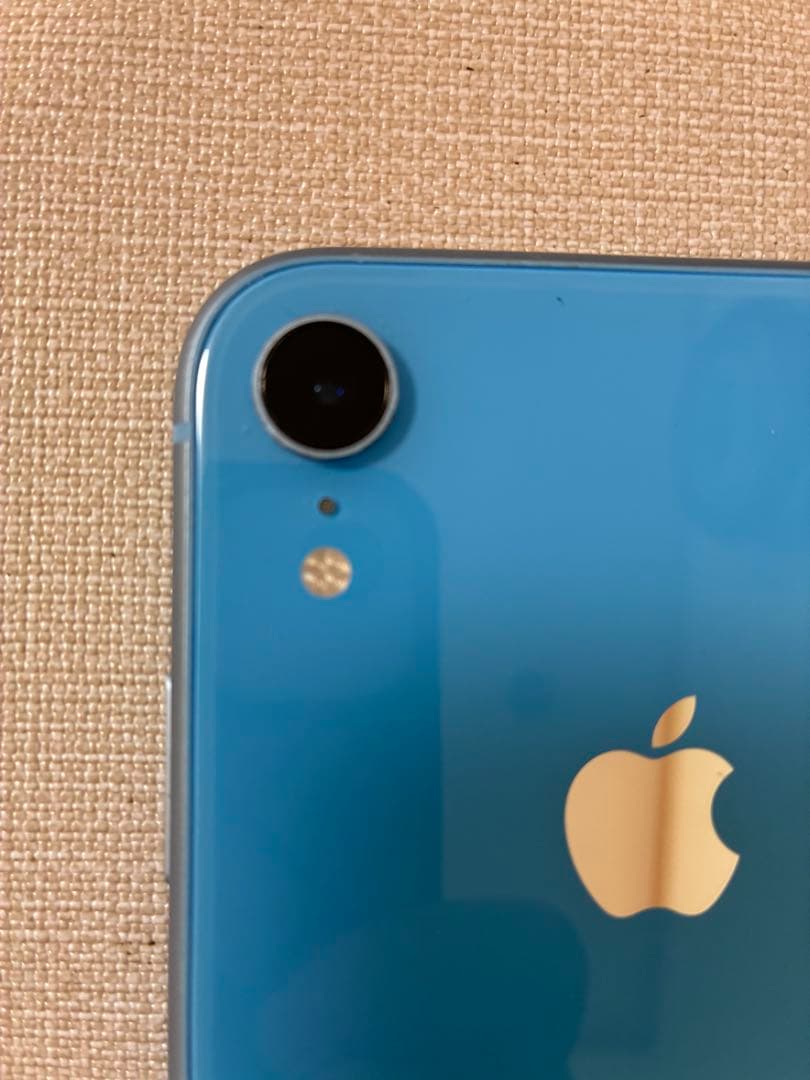 修理歴なし！iPhoneXR64GB本体水色◇未使用ACアダプタイヤフォン箱付