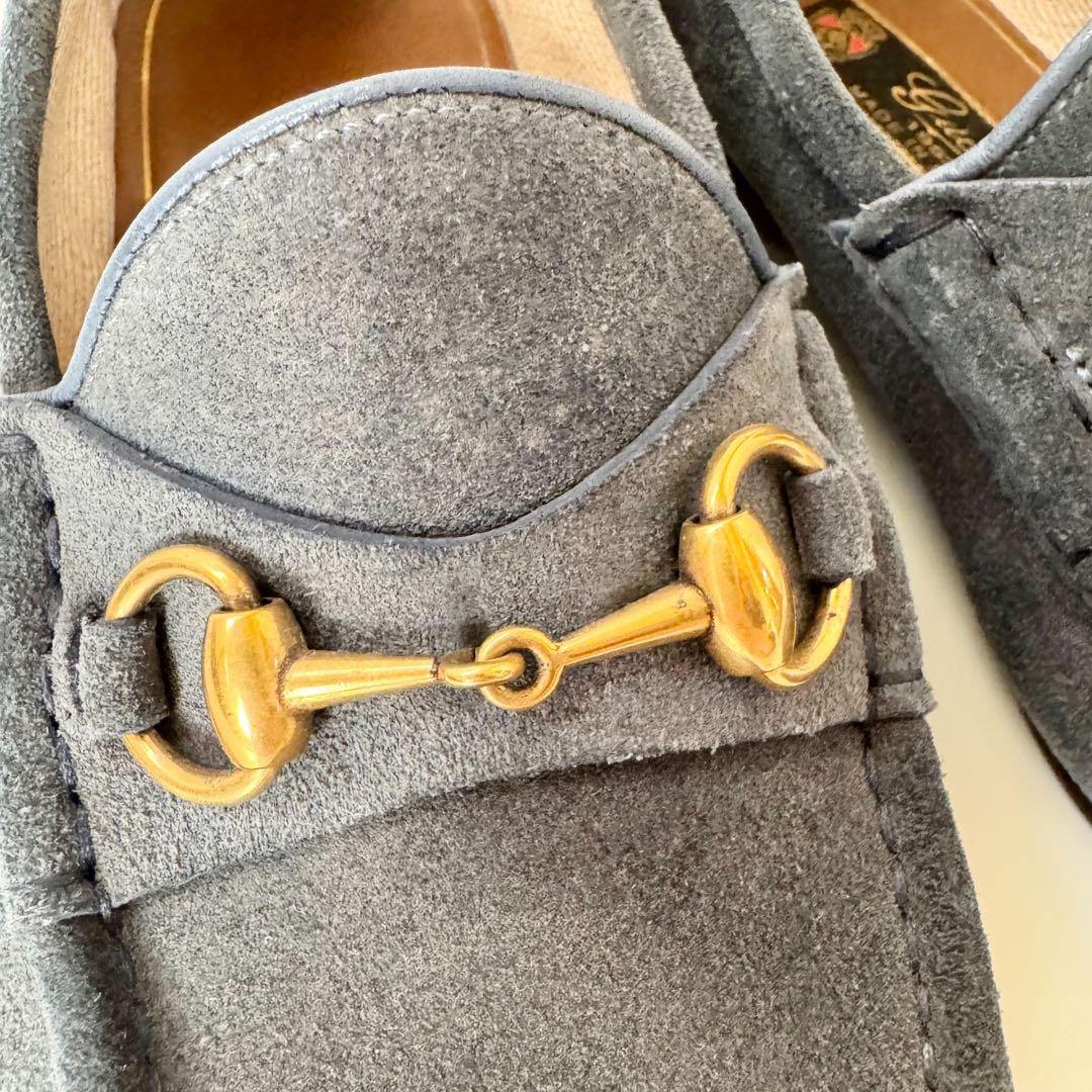 美品 GUCCI ホースビットローファー スエード モカシン グレー OLD