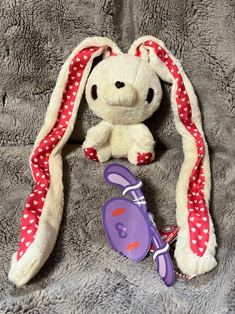 汎用うさぎ バレンタイン ぬいぐるみ ホワイト ハート タグ付き - メルカリ