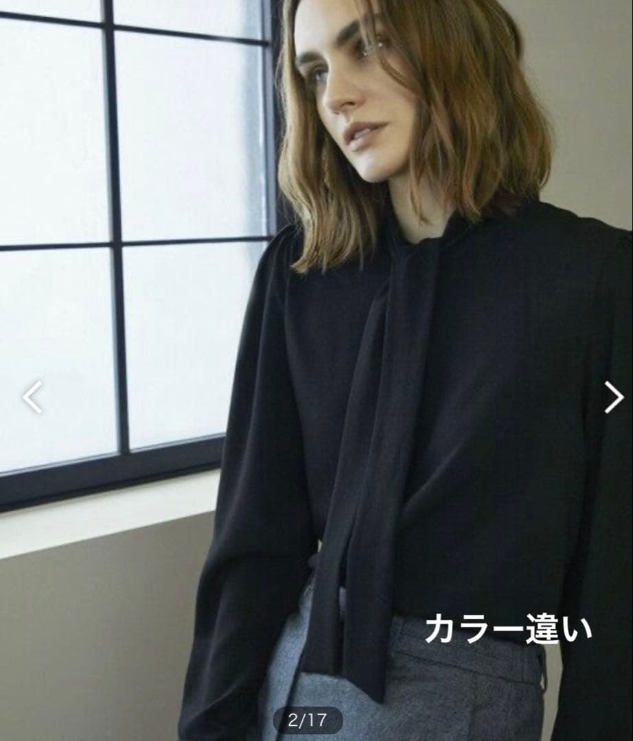 EPOCA エポカソフトジョーゼット ボウタイブラウス リボン とろみ