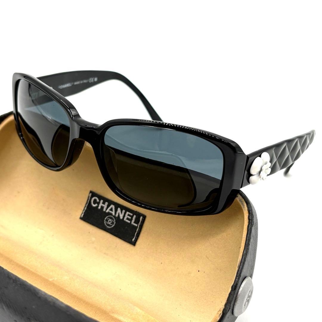 シャネル 5111 カメリア サングラス ブラック プラスチック 美品 正規