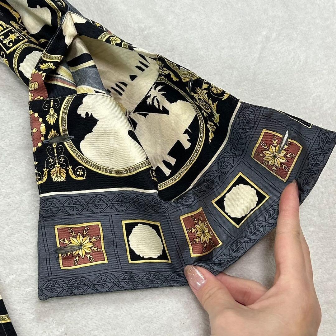 J917 美品 M エトロ シルク100% シャツ マルチカラー レディースの通販