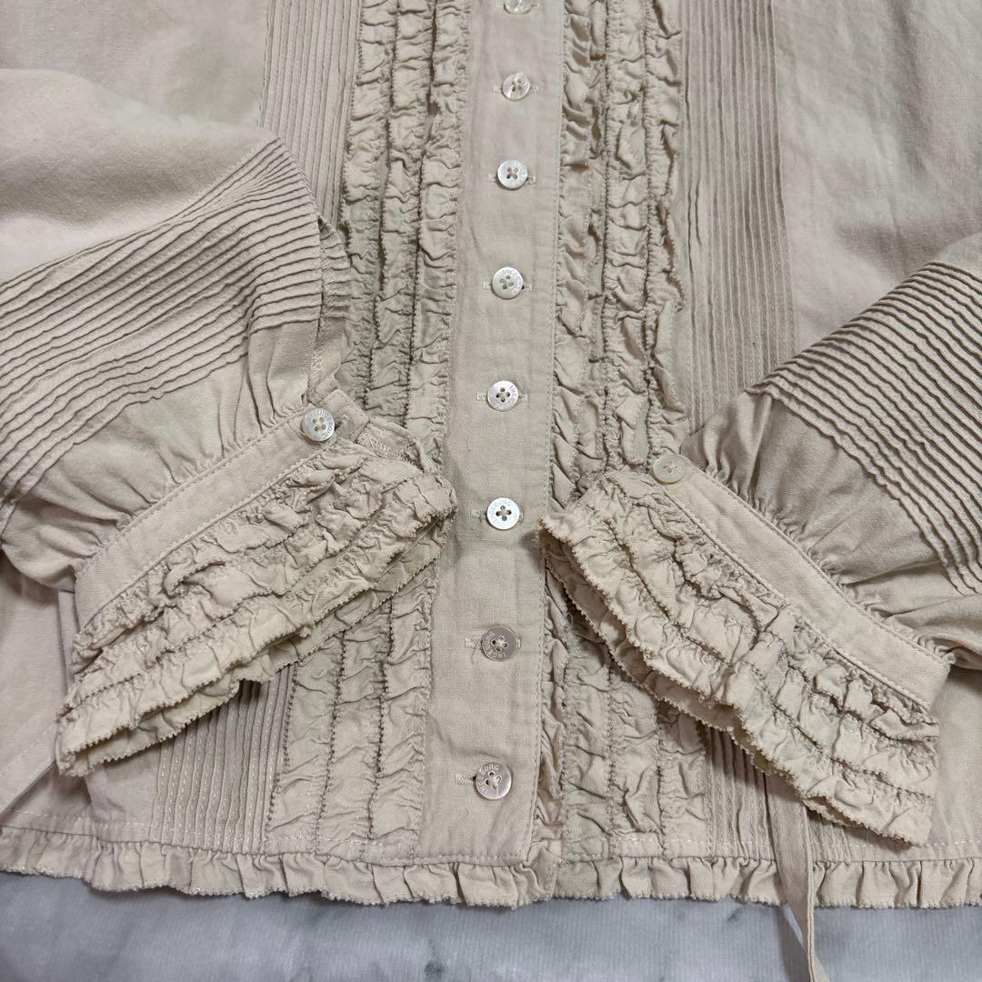 INGEBORG ピコフリル ピンタックフード付き長袖シャツ ピンクハウス