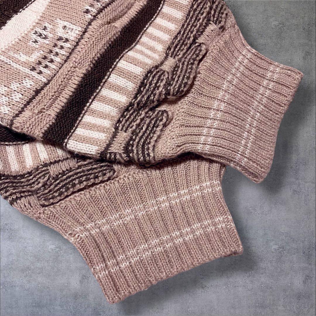 柄 短丈 ニット グランパ コーデ シティーボーイ c-boy style