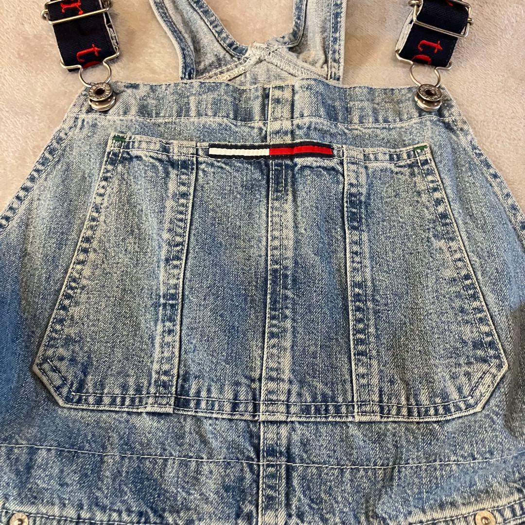 90sトミージーンズ カナダ製オーバーオール肩紐切り替えデザイン