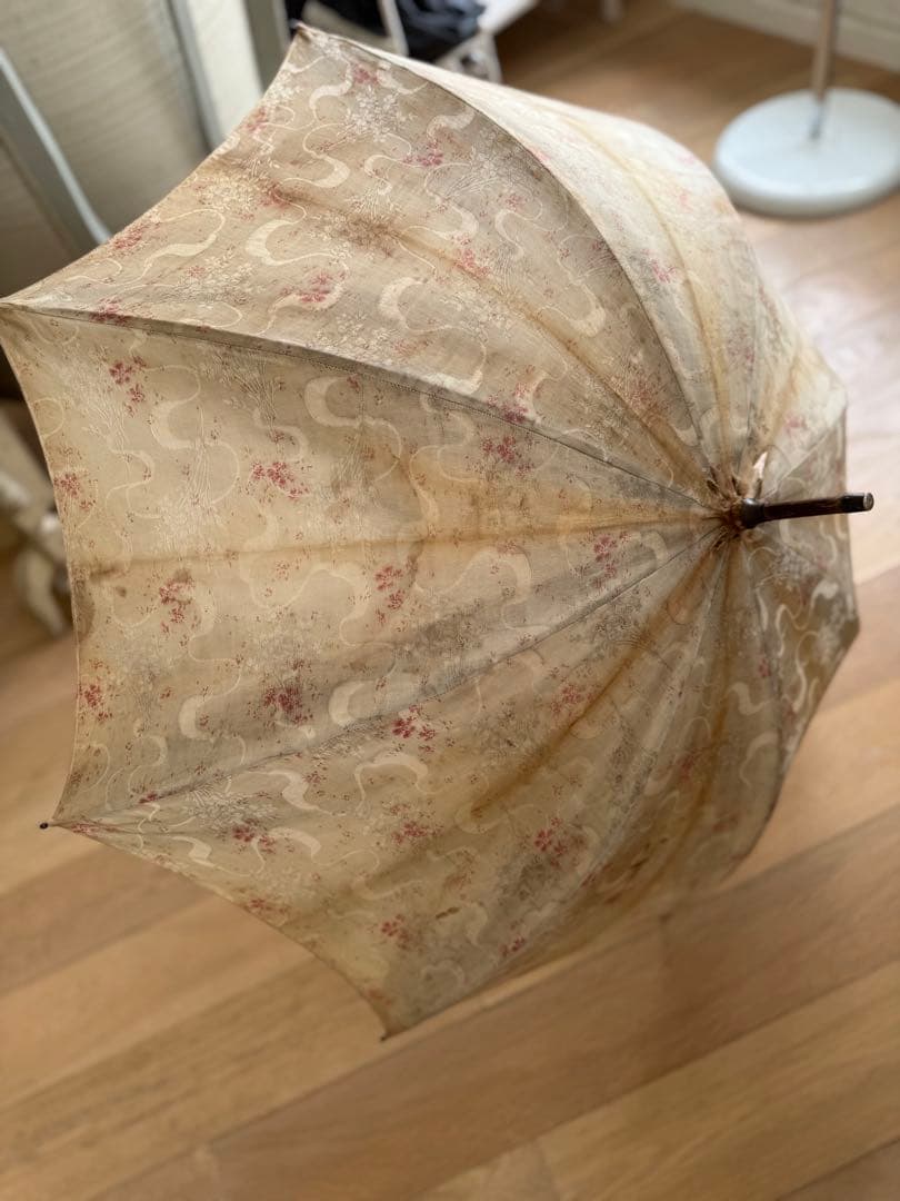 フランスアンティークヴィンテージ花柄日傘 - メルカリ