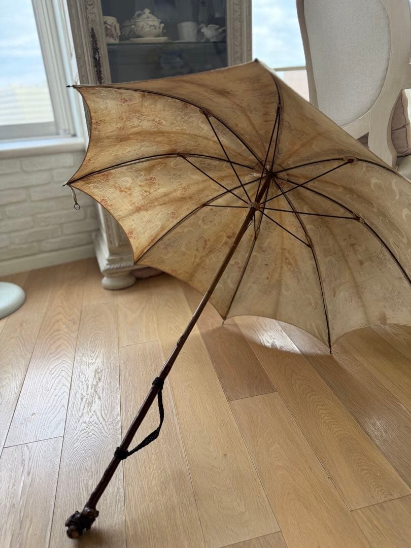 フランスアンティークヴィンテージ花柄日傘 - メルカリ