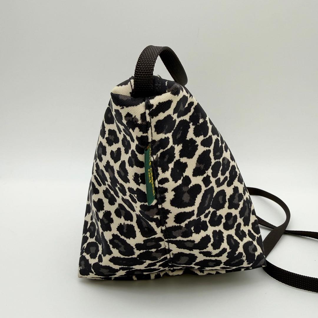 極美品】エルベシャプリエ 2885F 舟型ショルダーバッグ S パンサー