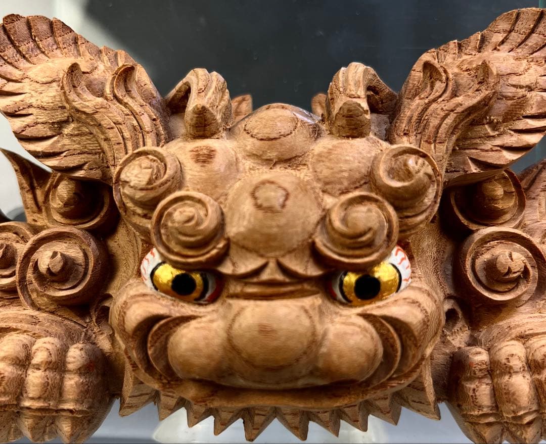Mas ashi様専用【木彫 獅噛】だんじり 魔除け 宮彫り 悪疫を噛み砕く