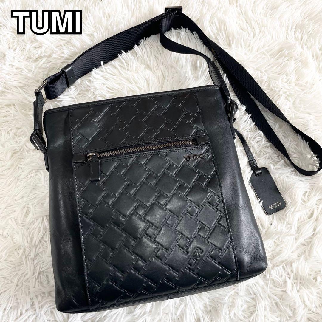 極美品 TUMI トゥミ ショルダーバッグ レザー エンボス 型押し
