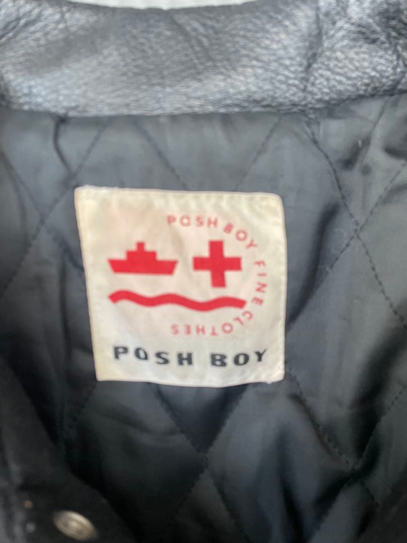 美品 POSH BOY ポッシュボーイ スタジャン80s バックロゴ 袖革 - メルカリ