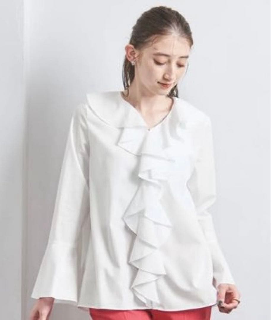 【美品】ユナイテッドアローズ　 ラッフルフリルブラウス ラッフルフリル ブラウス