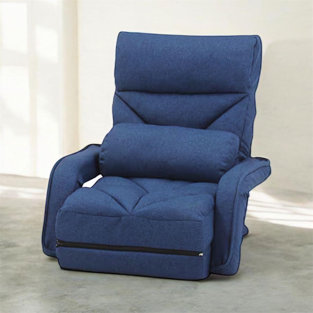 新品　未使用　多機能チェア　プレミアム　 ネイビー　ジャパネットたかた　座椅子 不二貿易 家具 【良品】多機能チェアプレミアム ネイビー 8640 通販