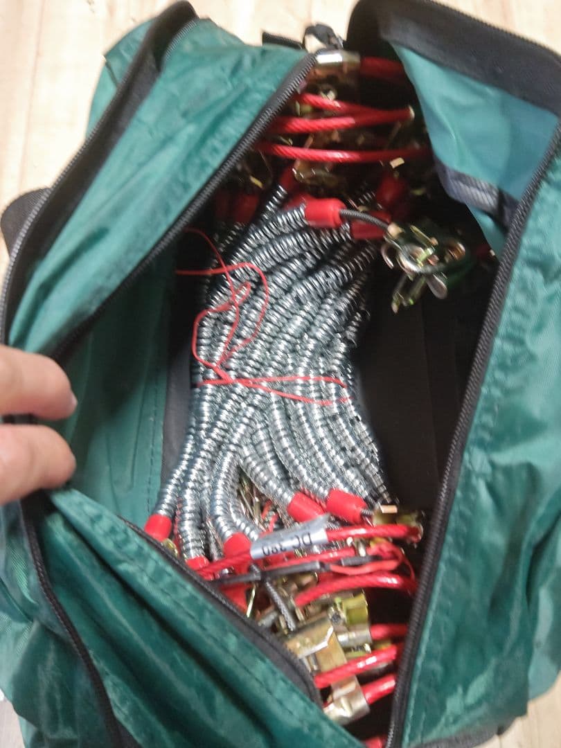 DC380 ケーブルチェーン 収納バッグ、手袋付き ワイヤーチェーン 大型