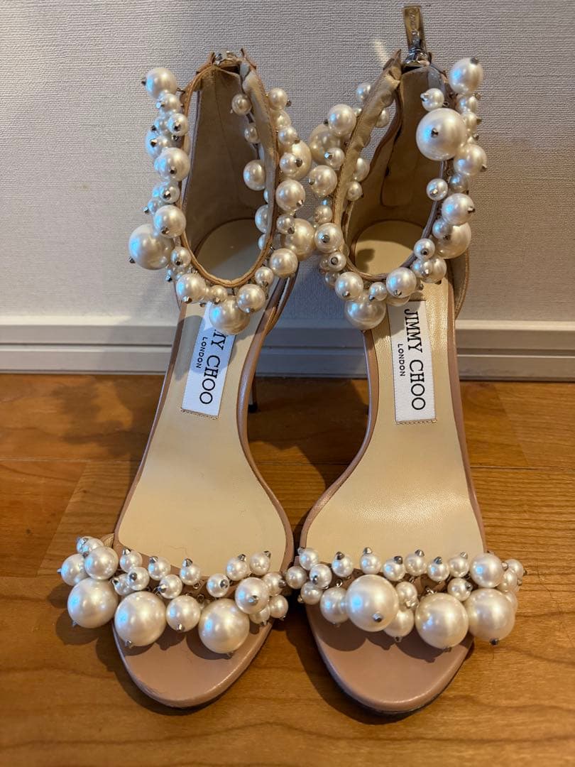 ♡JIMMY CHOO パールベージュサンダル♡ 楽天市場】ジミーチュウ サンダル ミュール フラットシューズ ゴールド