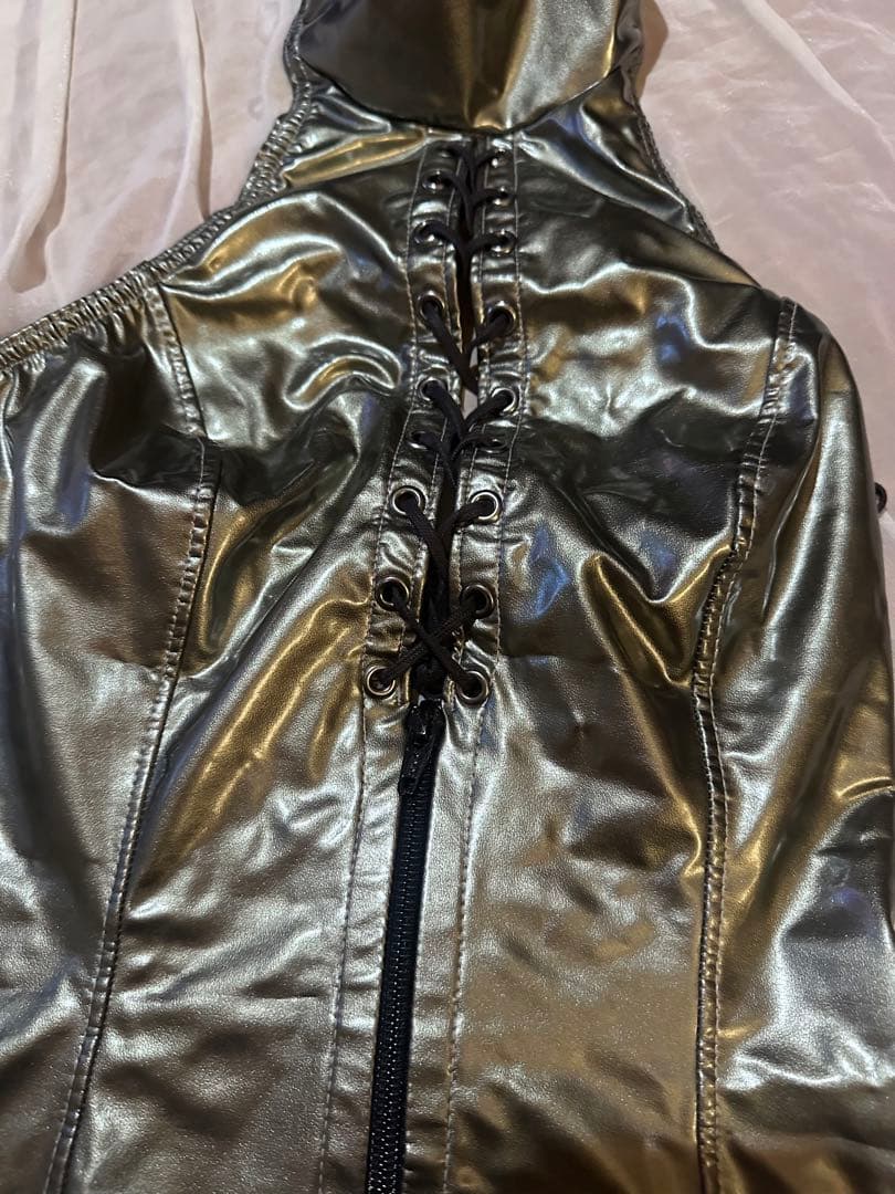 アフィックスパラパラ PVC エナメル ボンデージ メタリックシルバー