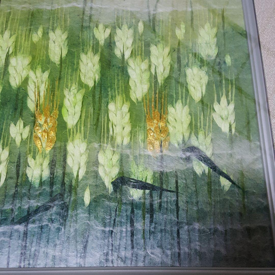 人間国宝】和紙絵「麦」山内一生氏 小原工芸和紙 - メルカリ