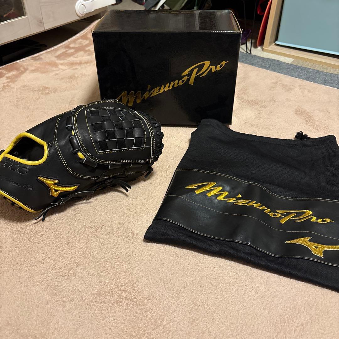 Mizuno Pro 軟式ファーストミット 黒 黄 Mizuno Pro 軟式ファーストミット 黒 黄 Mizuno Pro 軟式ファースト