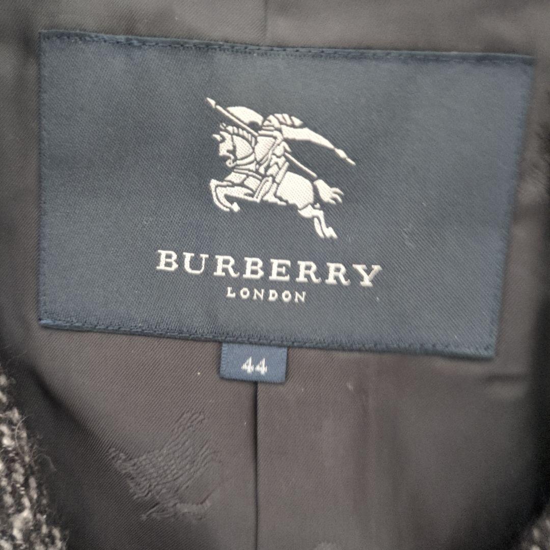 バーバリーロンドン モヘヤ混 ウールコート ノバチェック シャドー