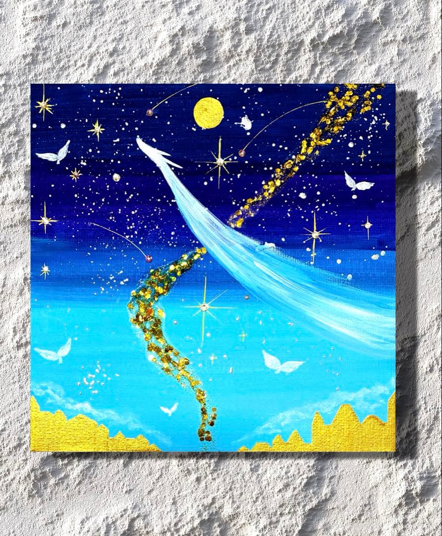 開運絵画 龍神様 龍雲 宇宙 銀河 天使 昇龍 祈願成就 金箔 - メルカリ