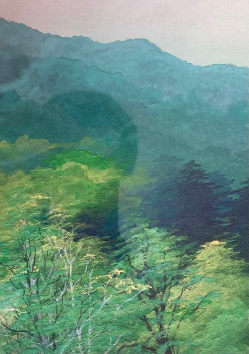 日本画 佐倉功起 緑快 風景画