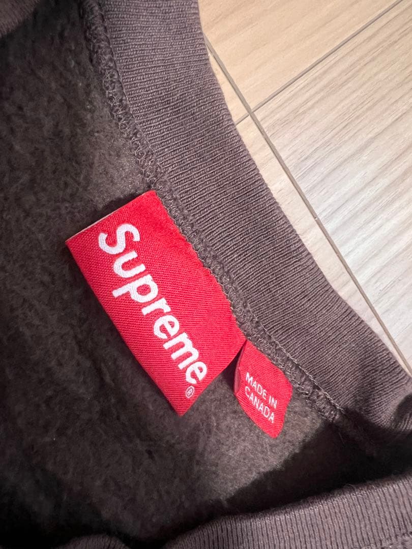 Supreme Box Logo ロゴ刺繍 ブラウン スウェット