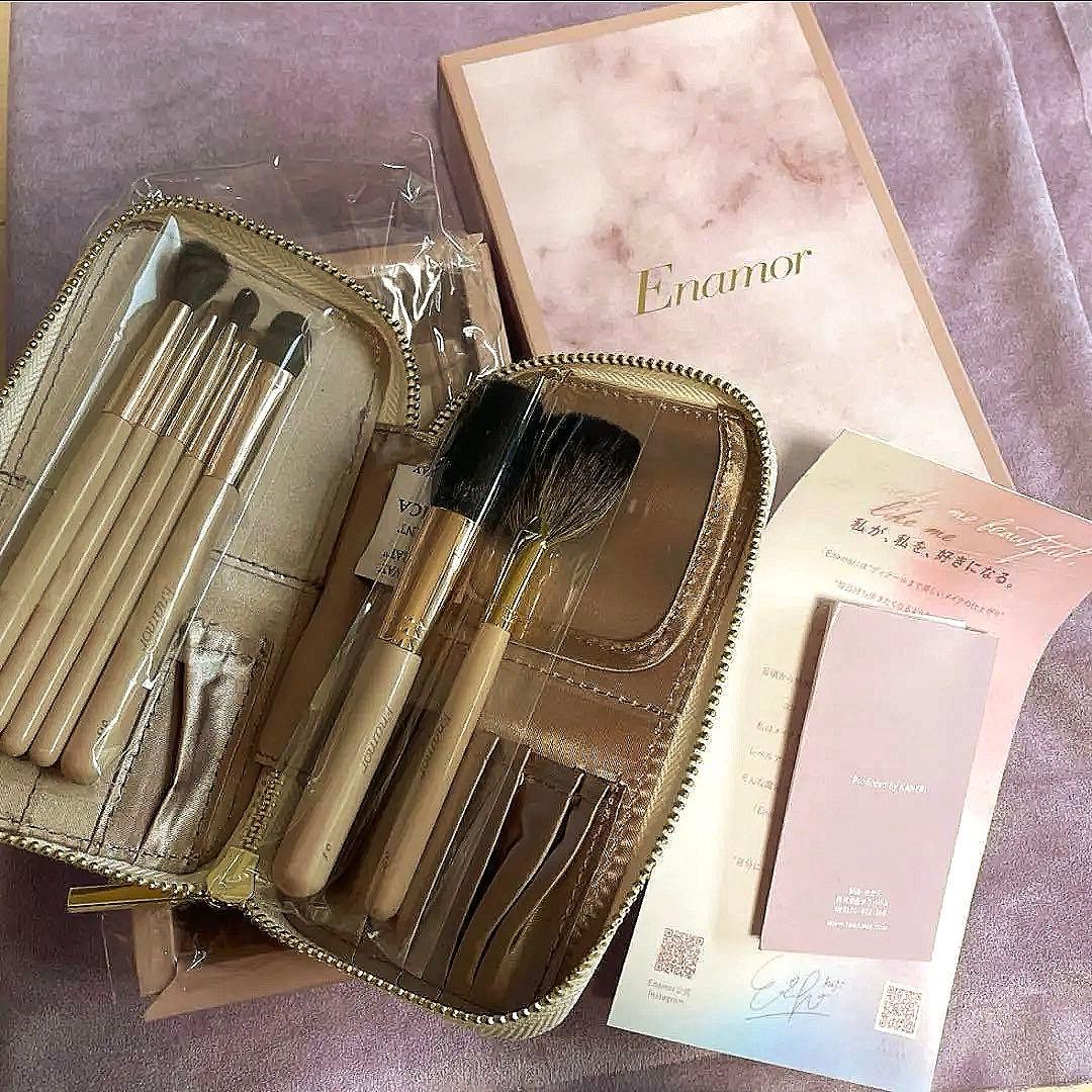 Enamor メイクブラシセット 収納ケース付き YouTuber かじえり プロデュース 熊野筆 Enamor エナモル メイクブラシ