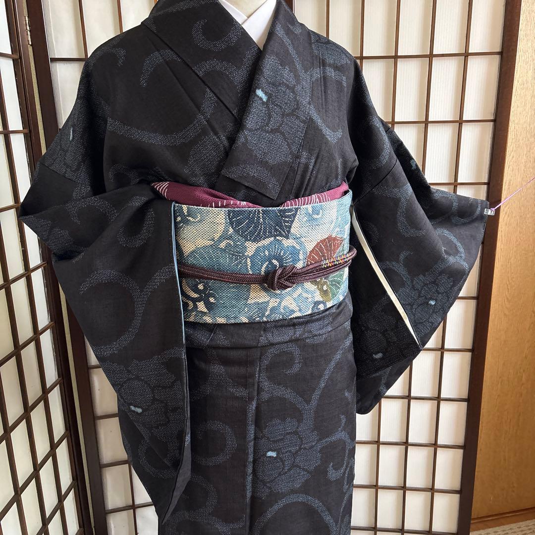 結城紬 100亀甲 花唐草 - メルカリ