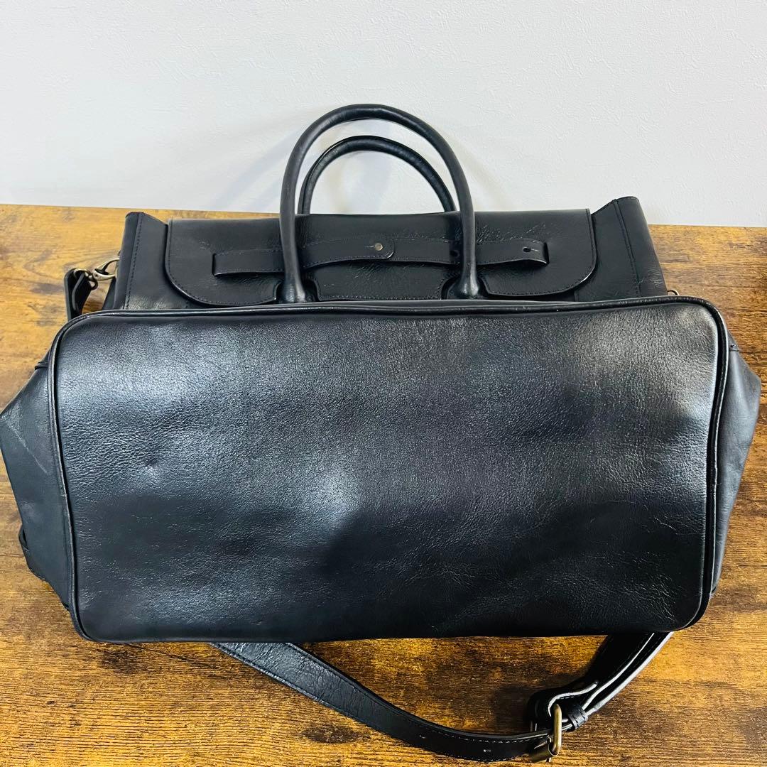 本革】オーダー品 フルレザーショルダーバック ブラック 一点もの