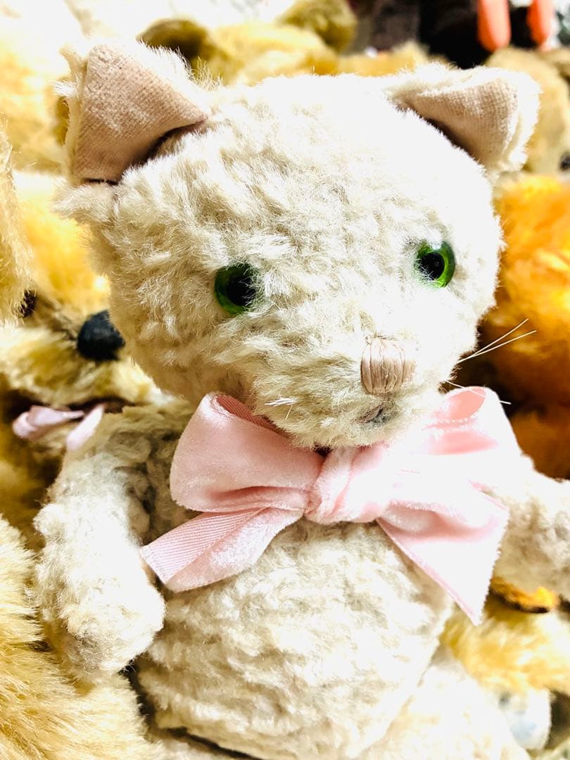 アンティーク 白猫ちゃん ぬいぐるみ 猫ぬいぐるみ白色 おやすみ猫ちゃんぬいぐるみ 白|猫ぬいぐるみ専門