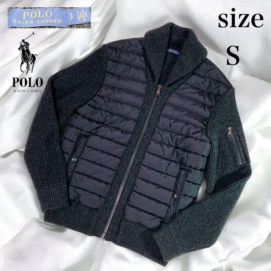 ポロラルフローレン ニット ダウンジャケット 切替 現行 ストレッチ