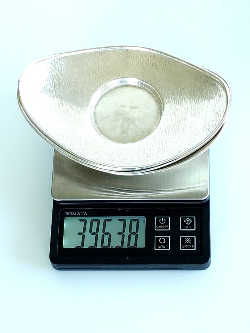 アンティーク 三越呉服店 高原製 純銀 小判型 茶托 5客 396.38g